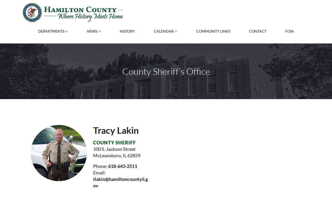 Hamilton County Illinois Sheriff's Office release records source